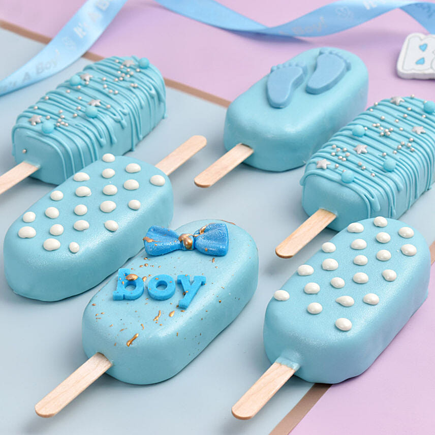 Baby Boy Cake Pops Baby Boy Cake Pops: New Born Baby Gifts