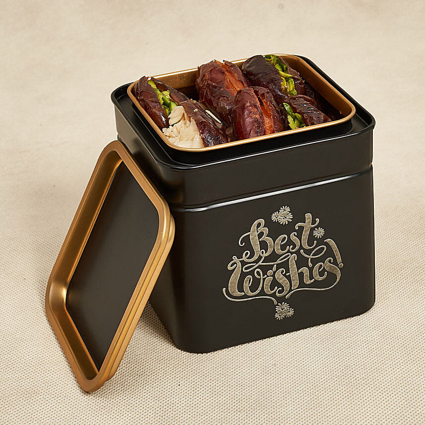 Best Wishes Assorted Dates Best Wishes Assorted Dates: Customized Chocolate Box