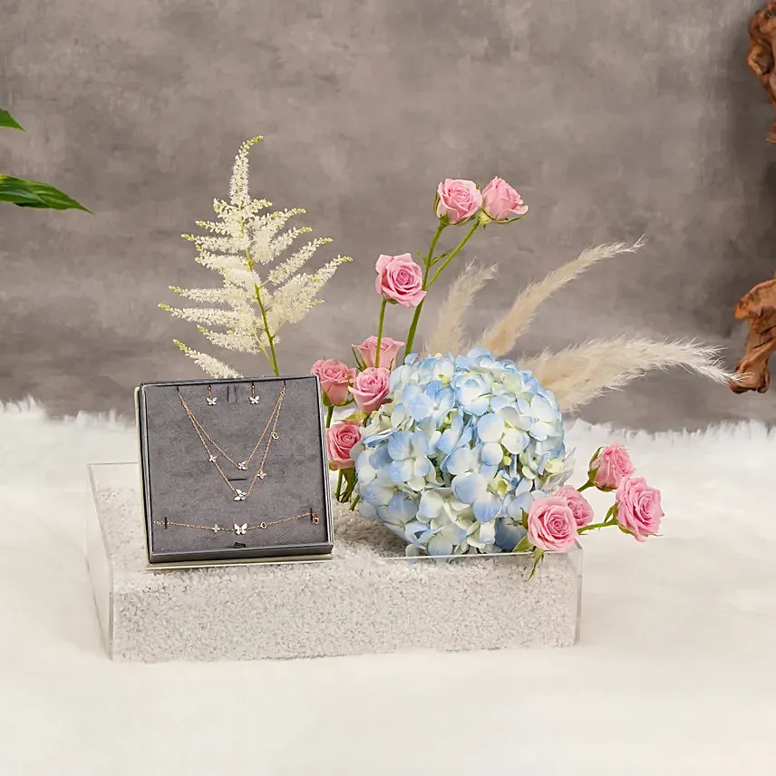 Cerruti 1881 Butterfly Jewel set with Floral Arrangment: 