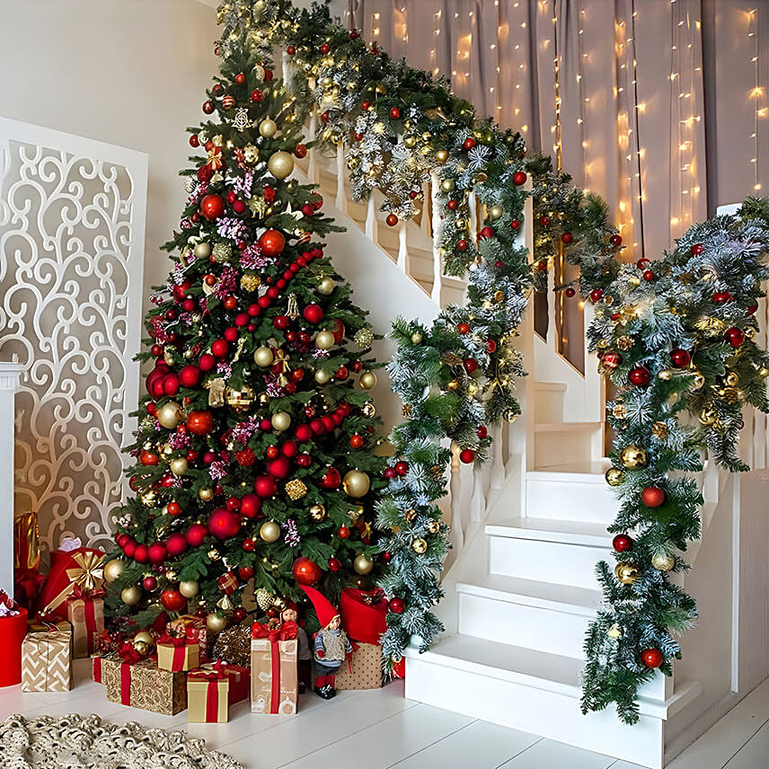 زينة الكريسماس مع شجرة عيد الميلاد | 8 أقدام زينة الكريسماس مع شجرة عيد الميلاد | 8 أقدام: شجرة كريسماس