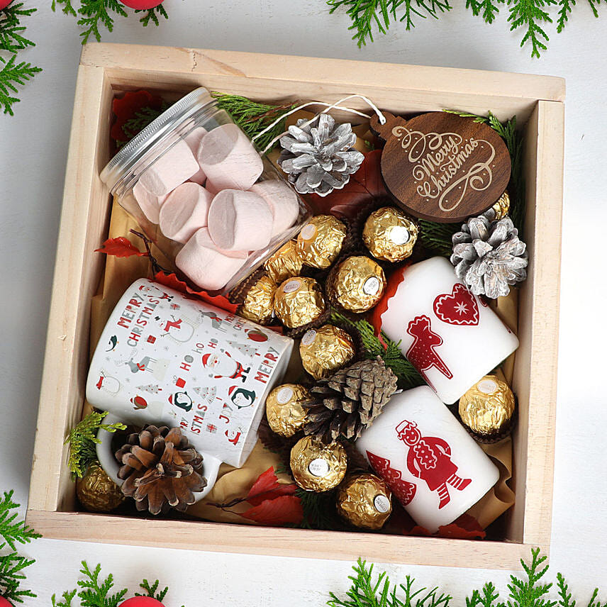 Christmas Wishes in Wooden Tray Christmas Wishes in Wooden Tray: Christmas Hampers