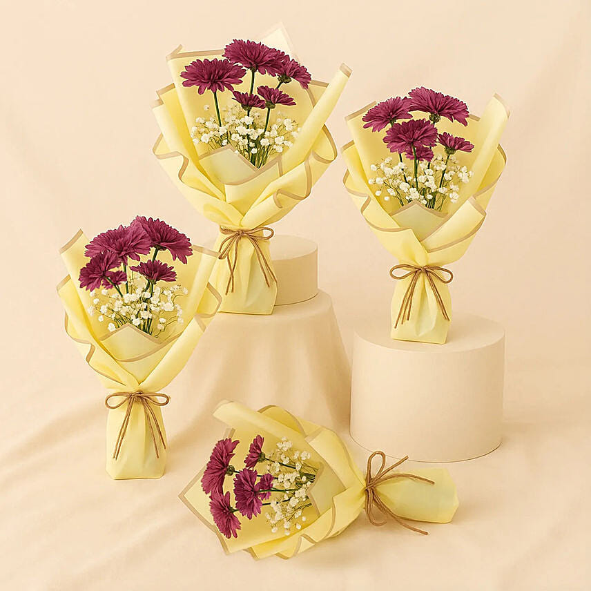 Chrysanthemum Bouquet Set Of 4 For Teacher Chrysanthemum Bouquet Set Of 4 For Teacher: Teachers Day Gifts