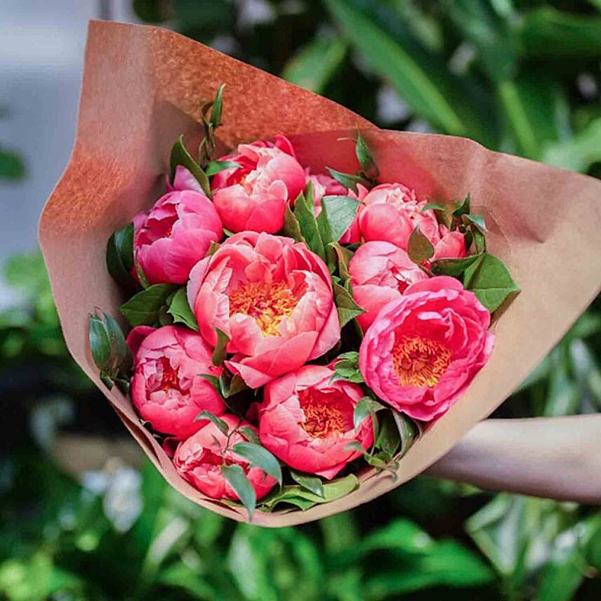Classique Coral Peonies Bunch Classique Coral Peonies Bunch: Peonies Flower Bouquets