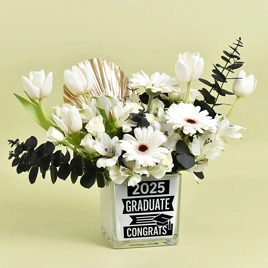 Congrats To Graduate Flower Vase Congrats To Graduate Flower Vase: Graduation Flowers