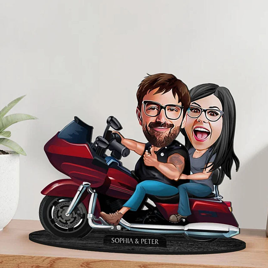 Custom Couple on Motorcycle Caricature Art Custom Couple on Motorcycle Caricature Art:
