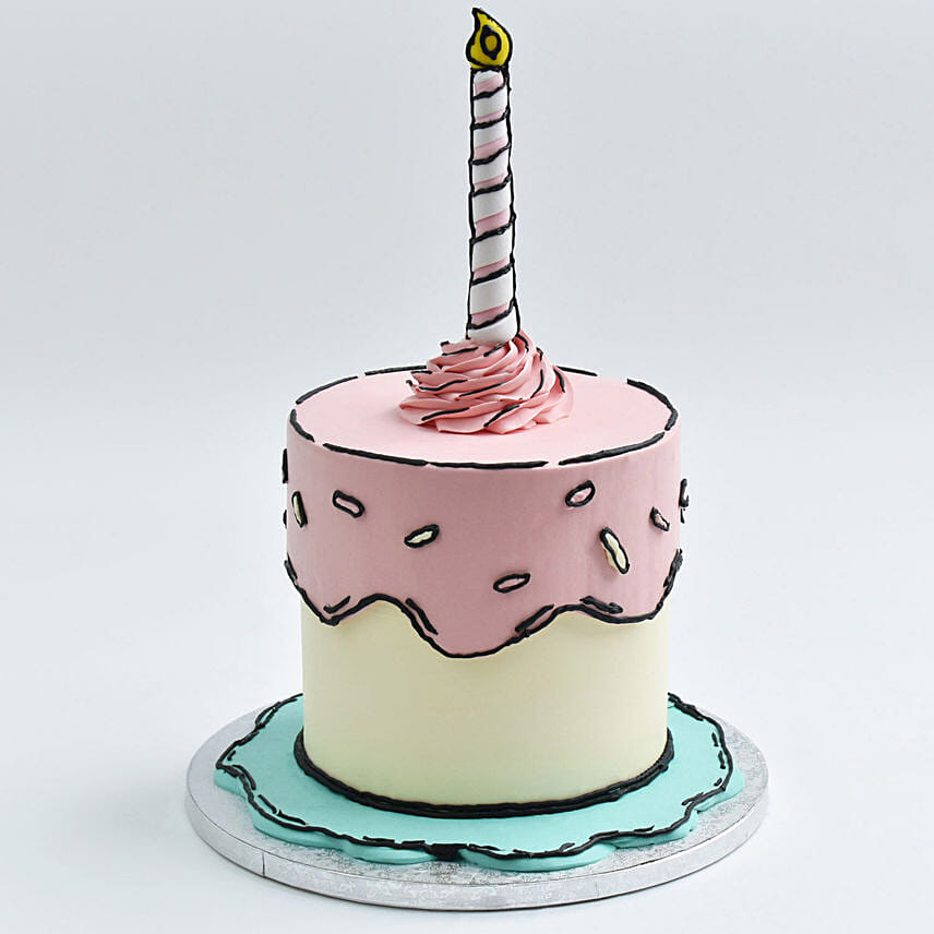 Birthday Celebration 2D Vanilla Cake