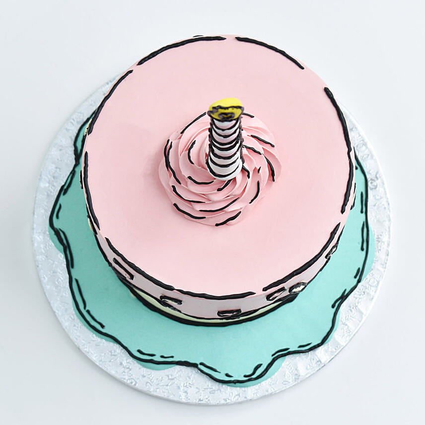 Birthday Celebration 2D Vanilla Cake