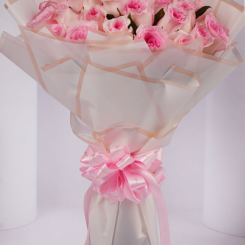 35 Dual Shade Pink Roses Designer Bouquet