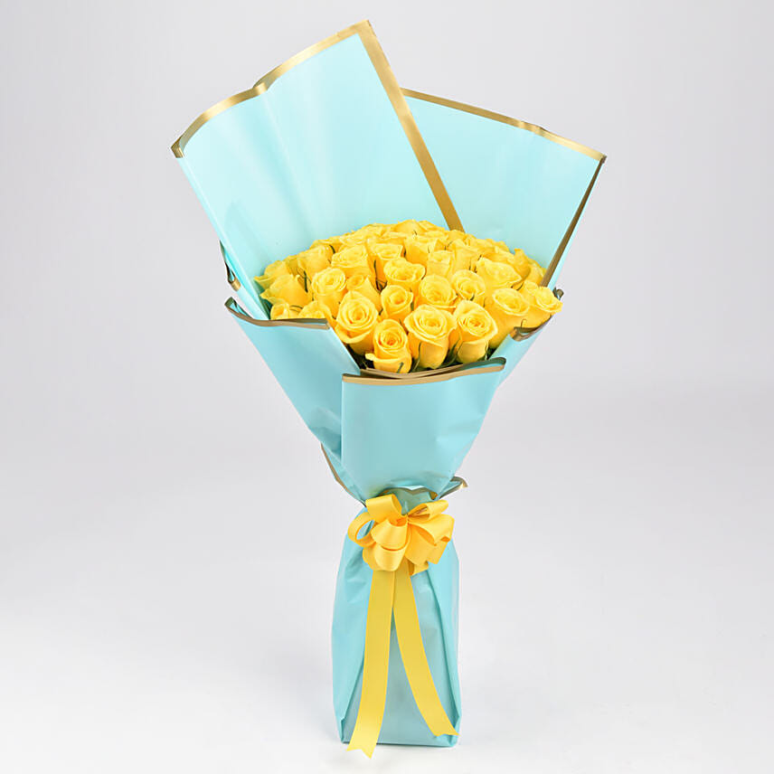 35 Yellow Roses Designer Bouquet