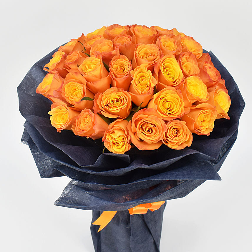 50 Orange Roses Designer Bouquet