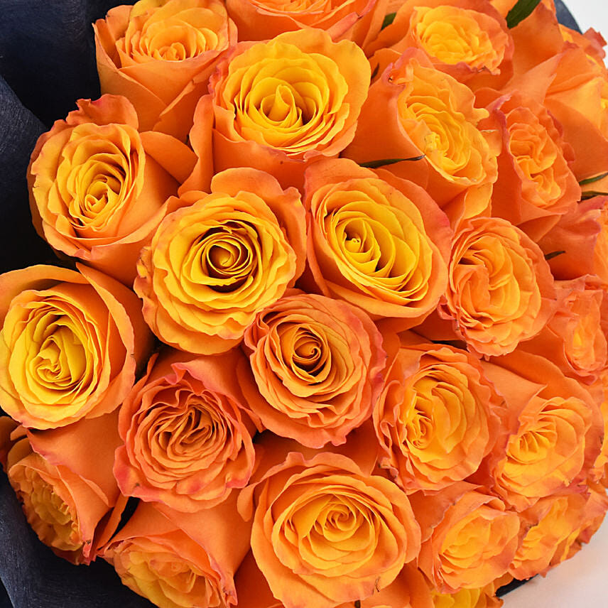 50 Orange Roses Designer Bouquet