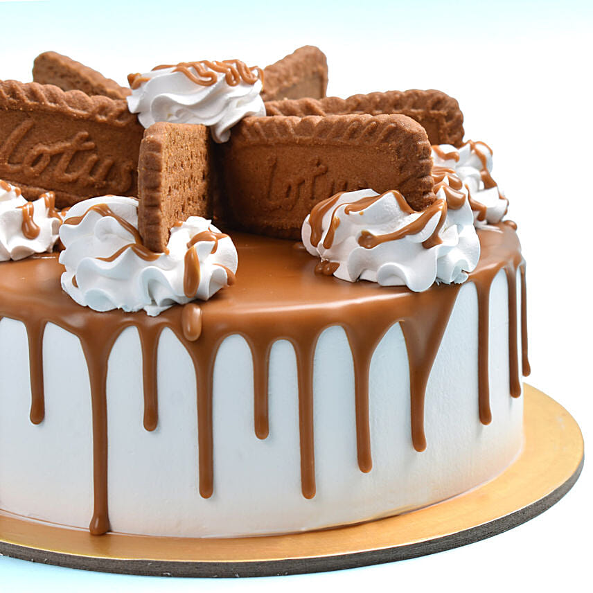 500 grams Eggless Lotus Biscoff Cake For Birthday