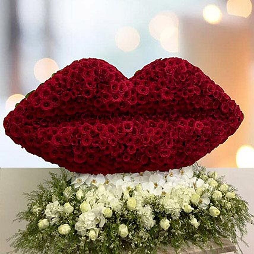 500 Red N White Roses Arrangement