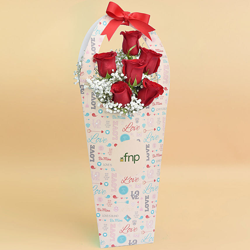 6 Red Rose in a Sleeve Box
