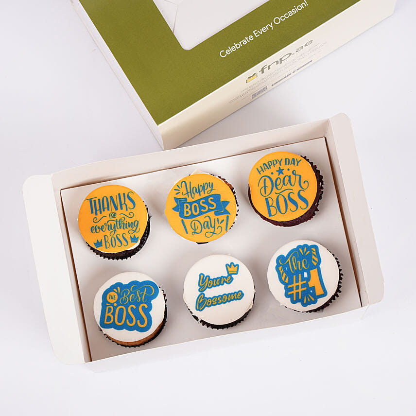 A Sweet Celebration for the Best Boss Vanilla Cupcake