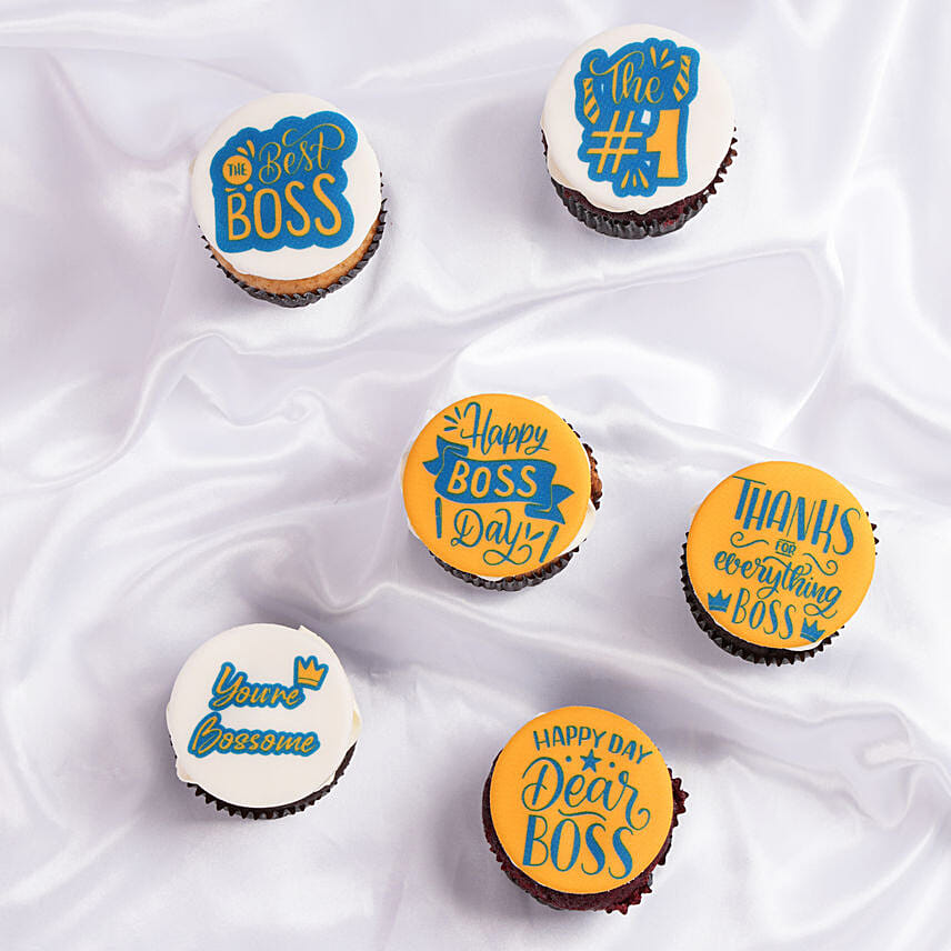 A Sweet Celebration for the Best Boss Vanilla Cupcake