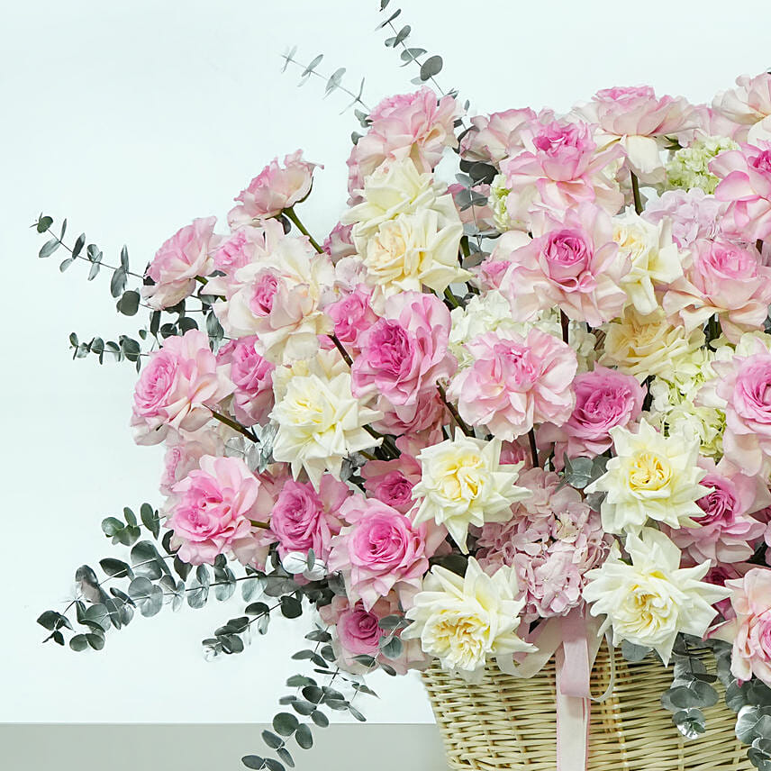 Abundance Of Roses Basket Arrangement