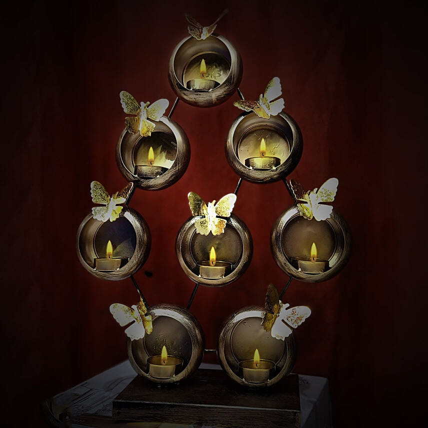 Antique Butterfly Candle Stand