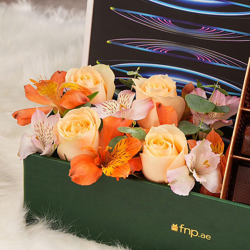 Apple ipad Pro 12.9 Inch Wifi 512GB Space Grey With Flowers and Chocolates