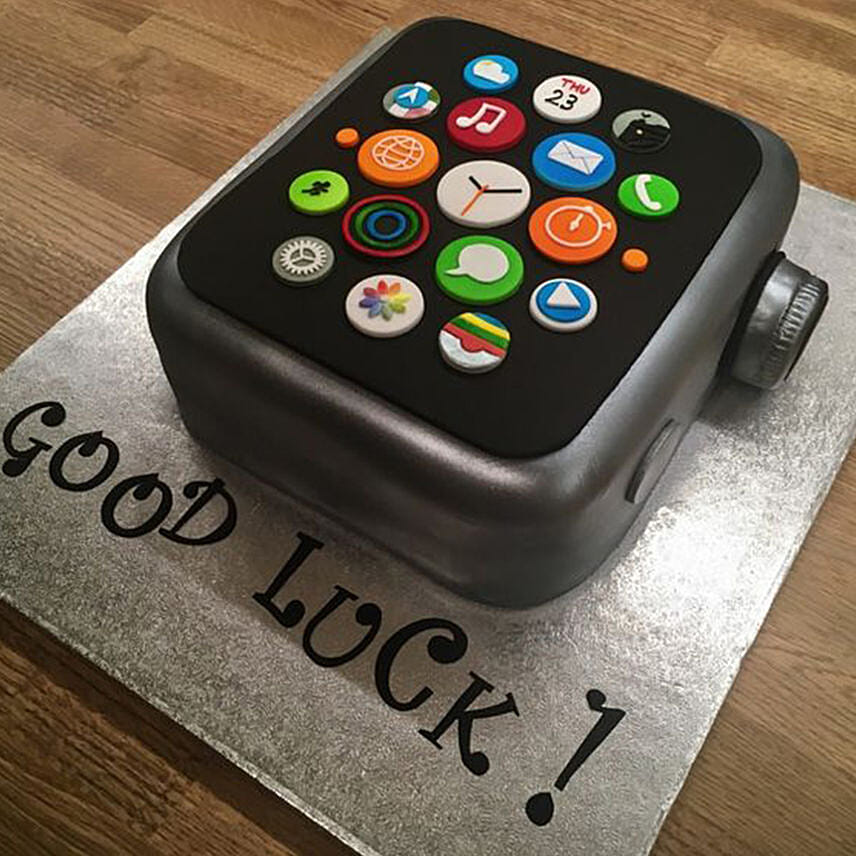 Apple Watch Theme Cake Marble
