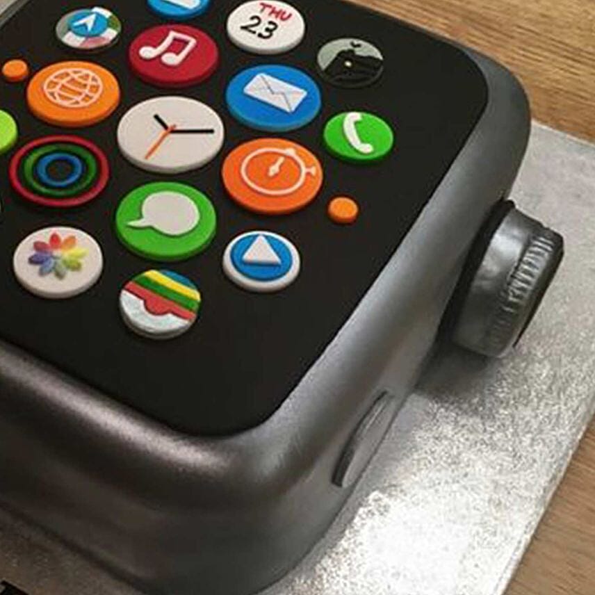 Apple Watch Theme Cake Marble
