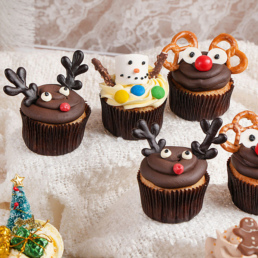 Assorted Christmas Cup Cakes Set of 12