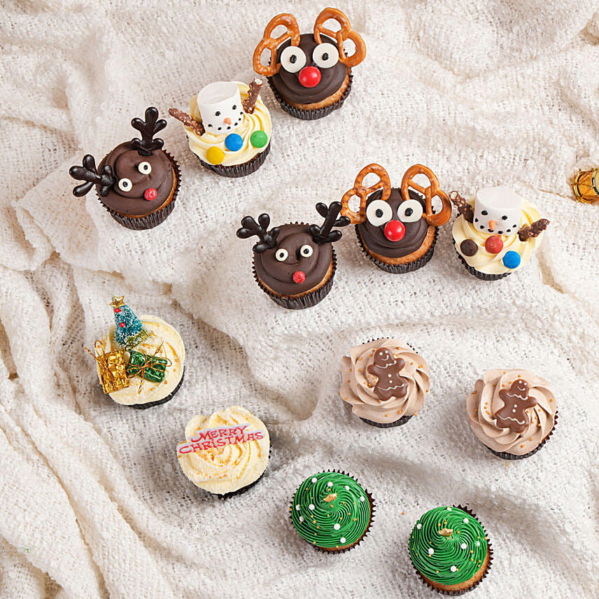 Assorted Christmas Cup Cakes Set of 24