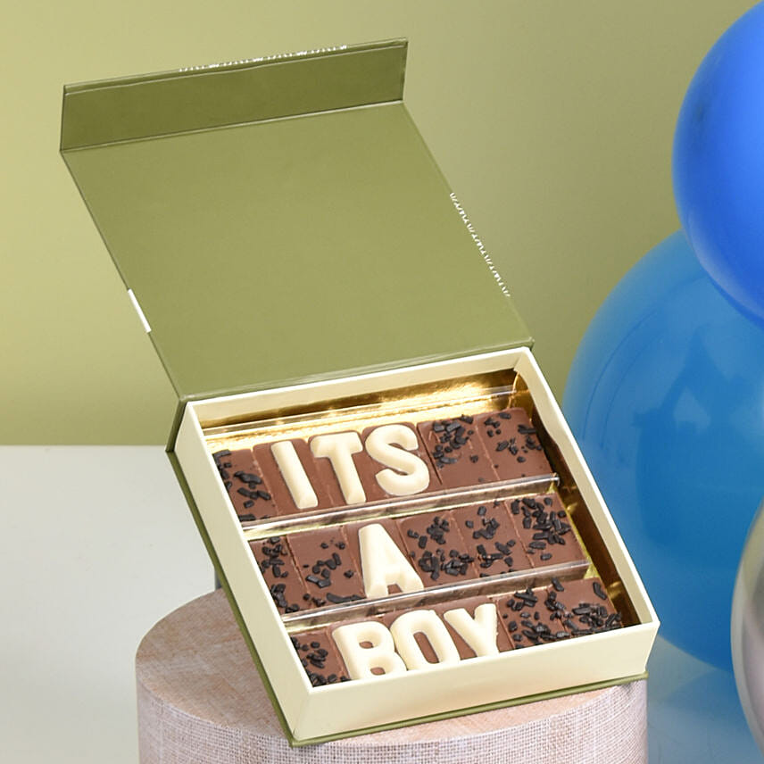 Baby Boy Balloons with Chocolate