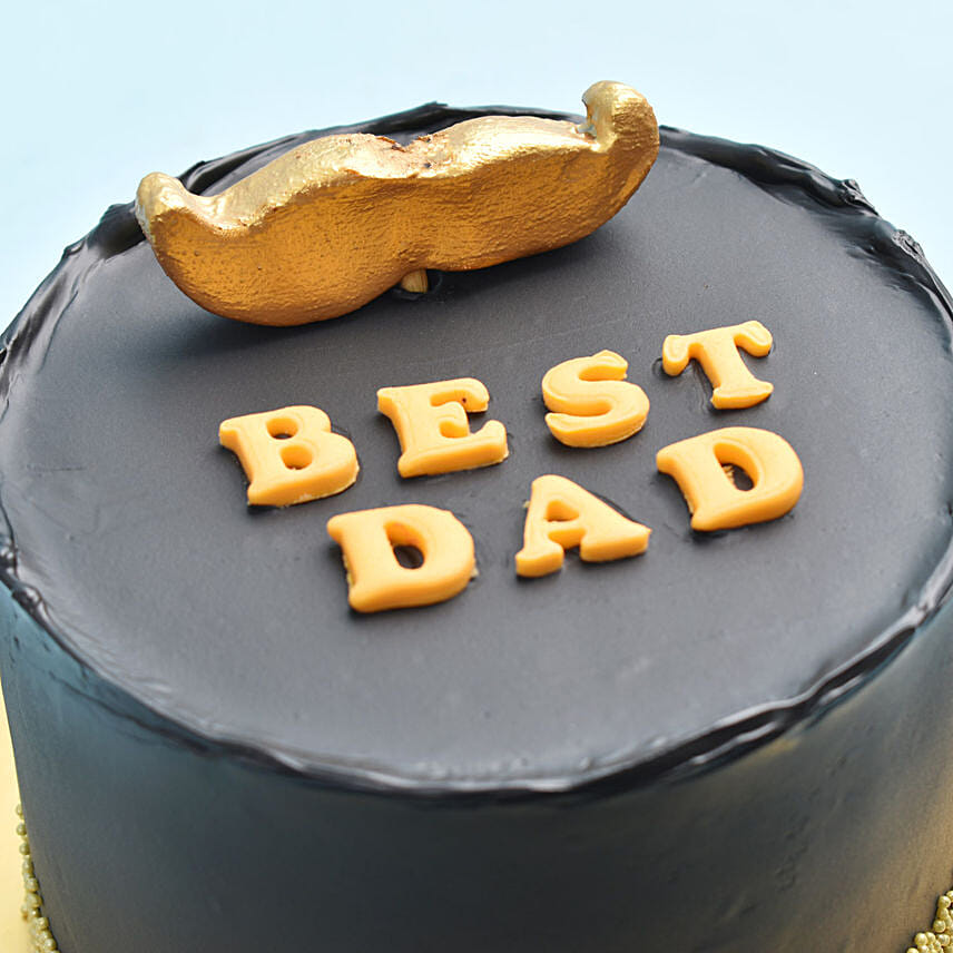 Best DAD Black and Golden Cake