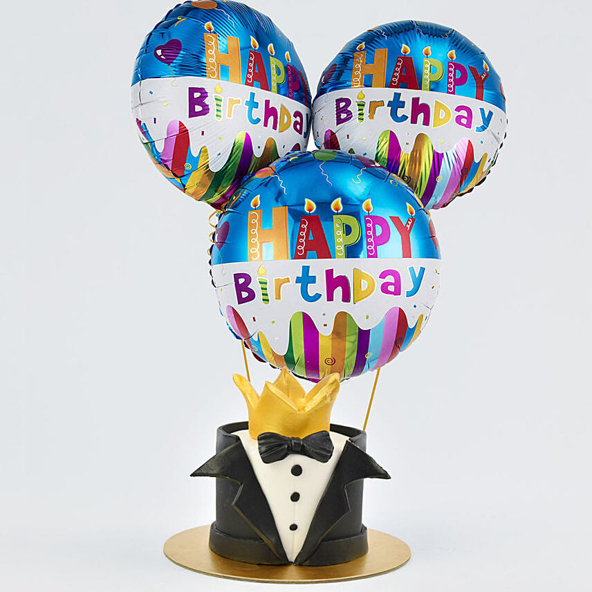 Best man Mono cake with Balloons
