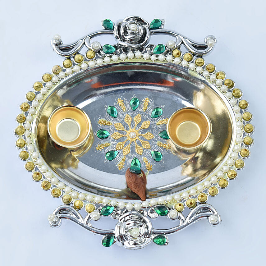 Bhaidooj Thali Blue