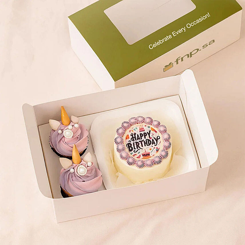 Birthday Bento Cake and Cupcake Set