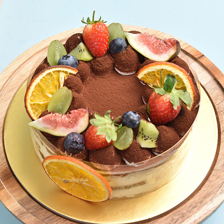 Birthday Lucky Bamboo And Tiramisu Cake