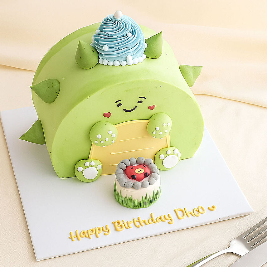 Birthday Wishes Dino Fudge Cake 1 KG Flavor