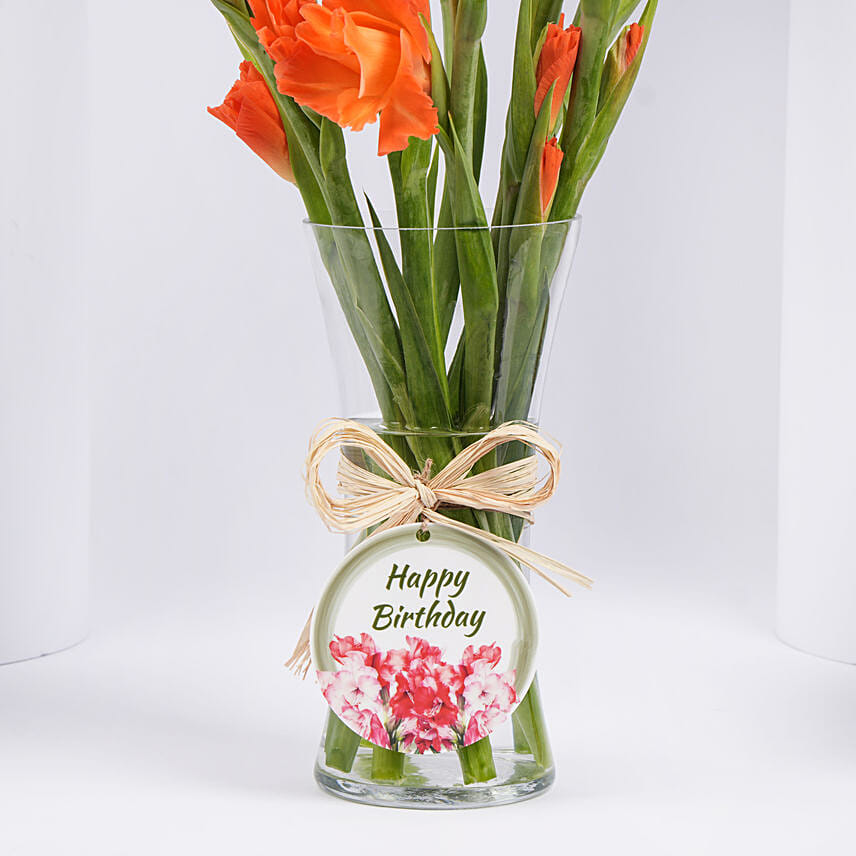 Birthday Wishes Orange Gladiolus