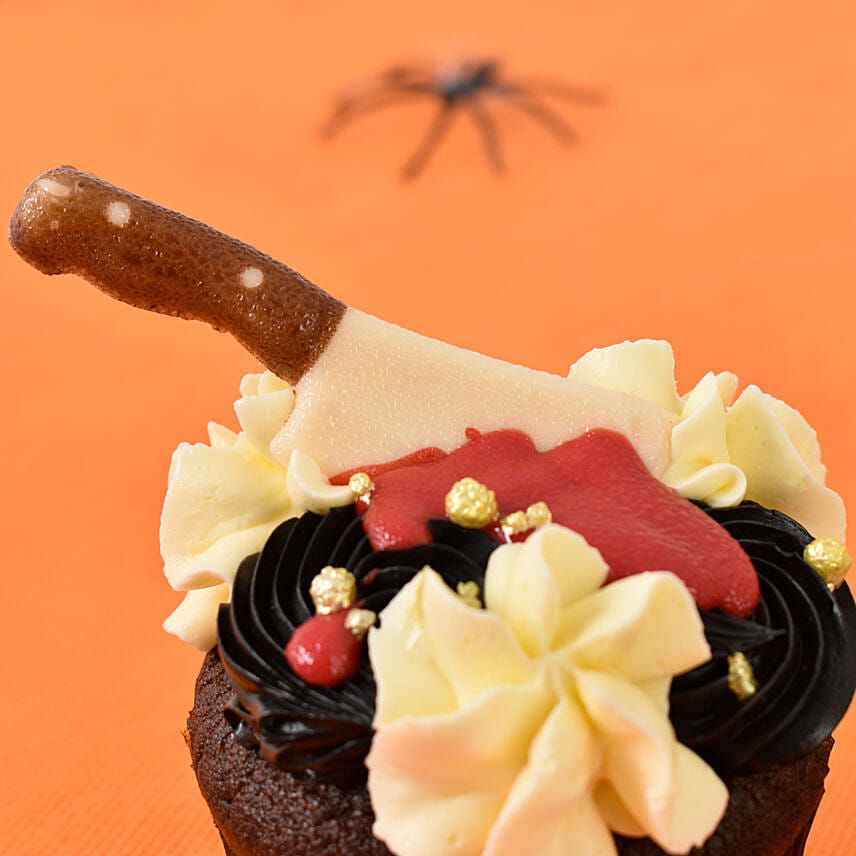 Blood Knife Halloween Cupcakes