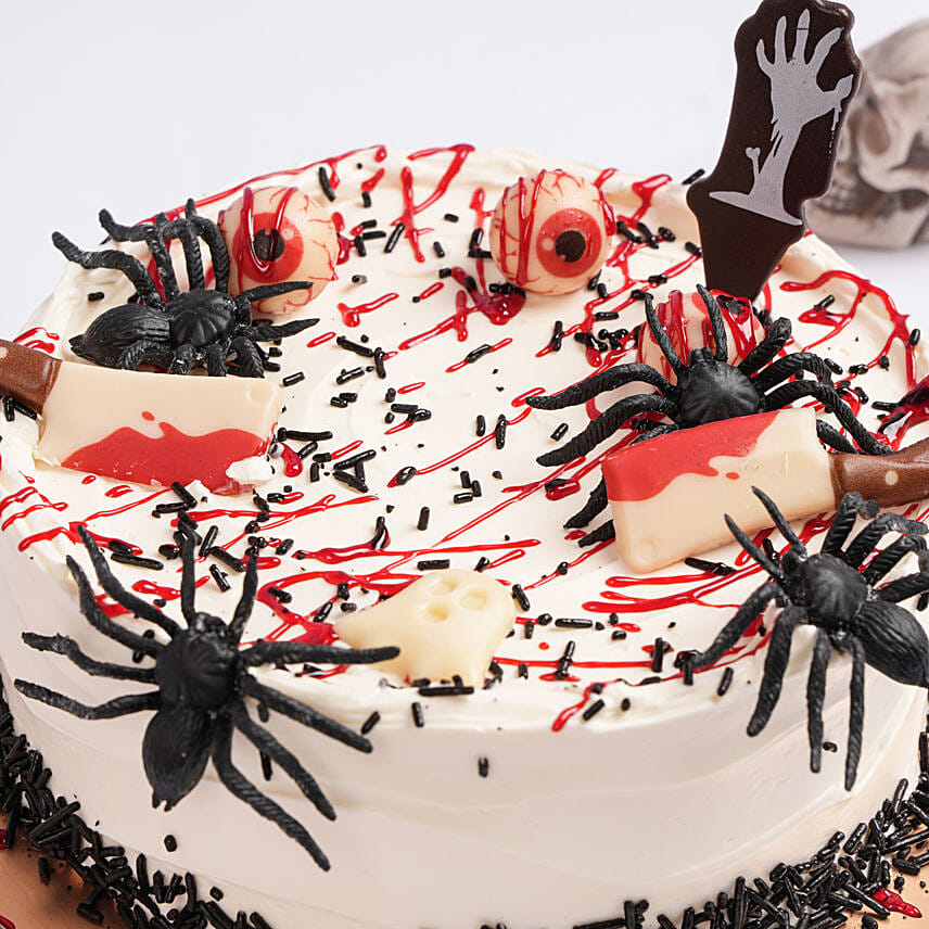 Bloody Web Of Terror Red Velvet Cake 8 Portion