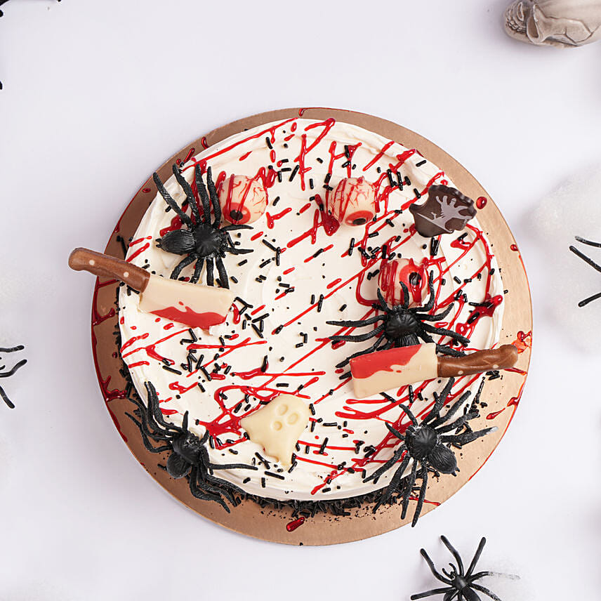 Bloody Web Of Terror Red Velvet Cake 8 Portion