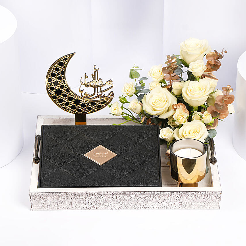 Bostani Leathered Luxury Chocolate Box with Flowers