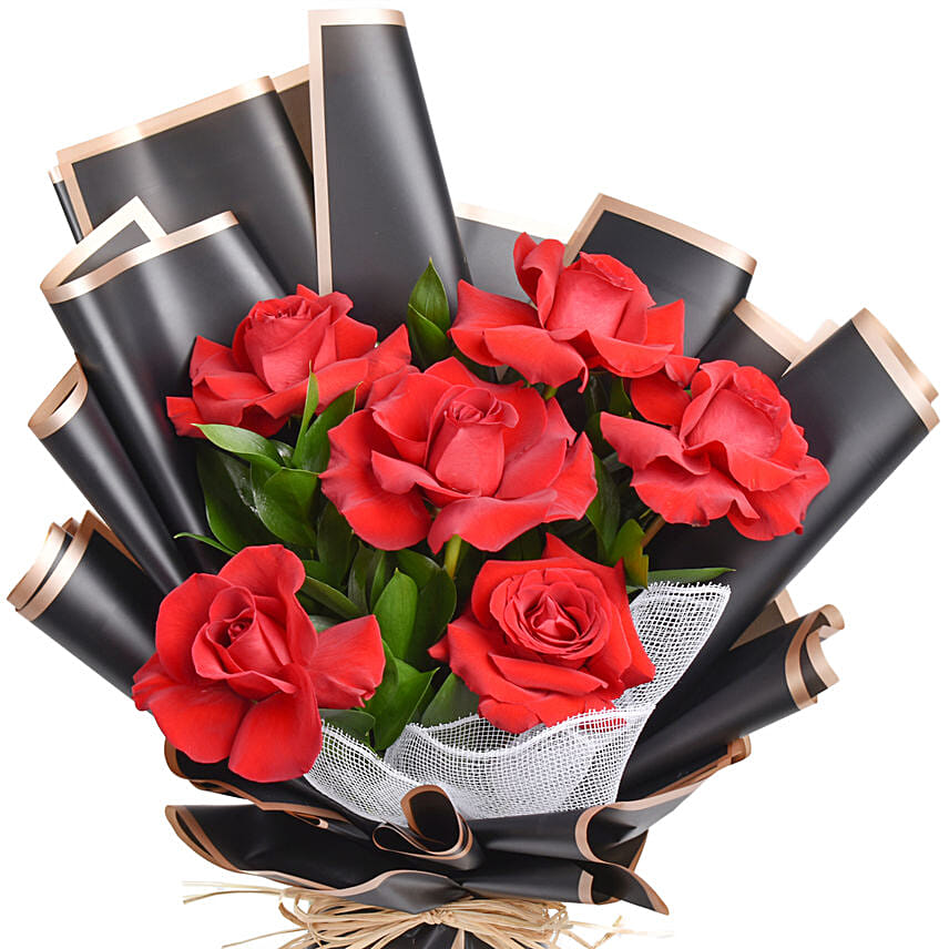 Bouquet of 6 red roses