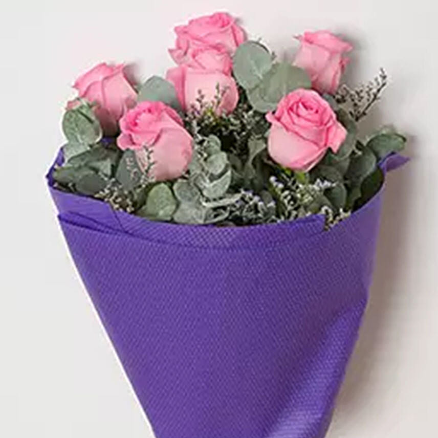 Bouquet Of Pink Roses Deluxe