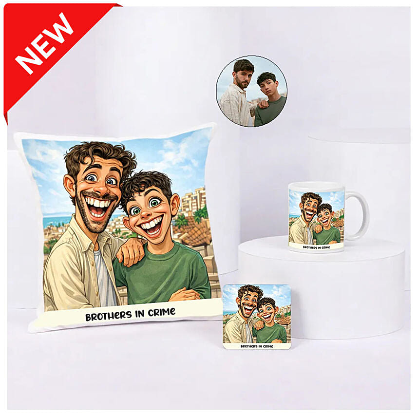 Brothers in Crime Cushion Mug Set