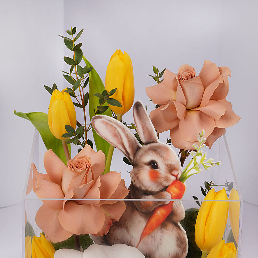 Bunny Glass Flower Box
