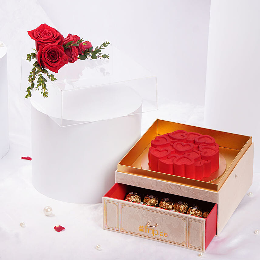 Cake Rochers and Roses Box for Valentines