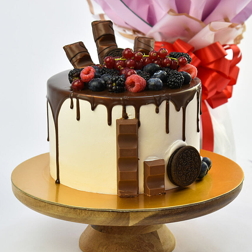 Candy Topped Choco With Flowers