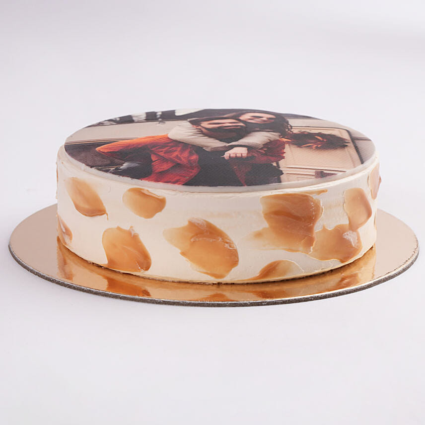 caramel Anniversary Photo Cake Half Kg
