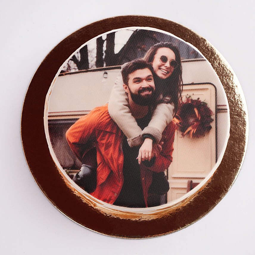 caramel Anniversary Photo Cake Half Kg