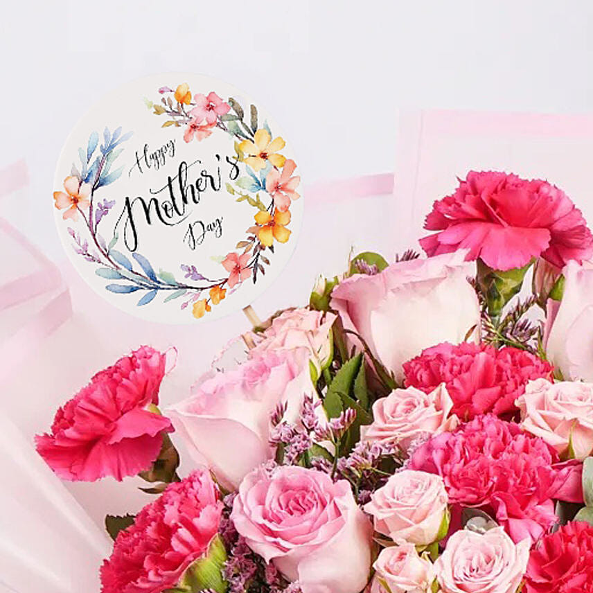Carnations And Roses Bouquets For Mother