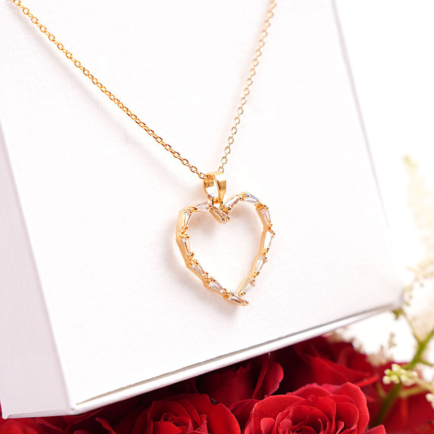 Caroline Svedbom 18k Gold plated Baguette Heart Necklace