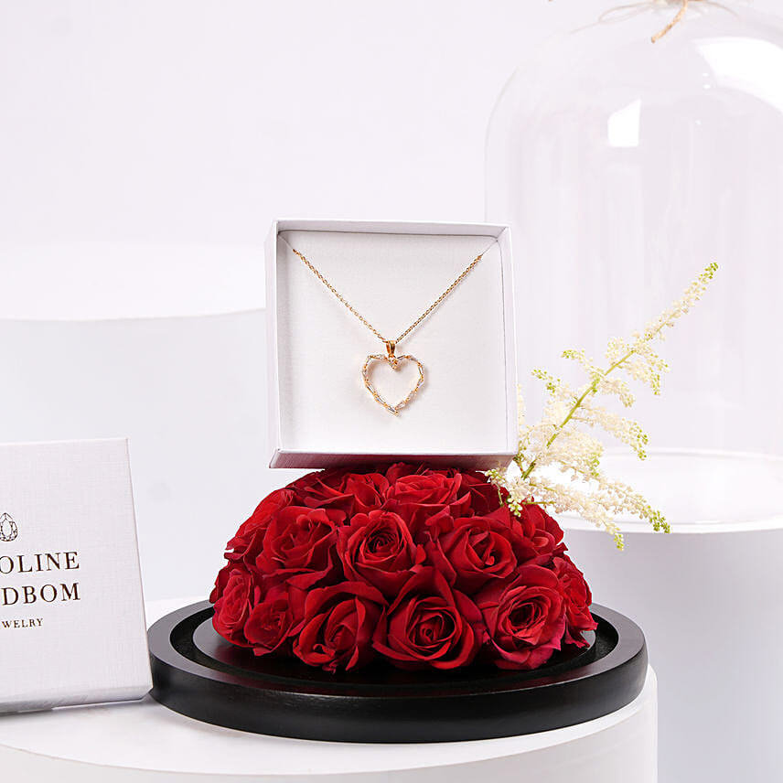 Caroline Svedbom 18k Gold plated Baguette Heart Necklace